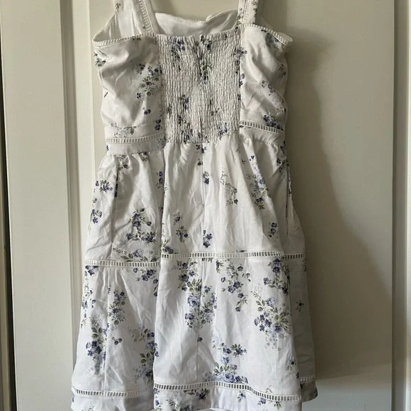 Everett Mini Linen Dress - White Floral Mini Everett Mini Linen Dress - White Floral Mini
